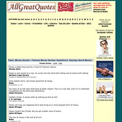 Money Quotes, Famous Money Quotes, Sayings about Money