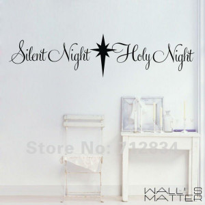 ... Silent Night Holy Night Wall Stickers Wall Quote Decals 125x30cm(China