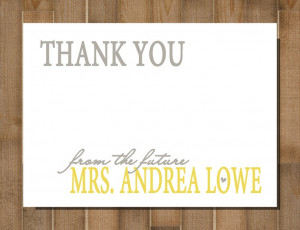Bridal Shower Thank You Cards -- PRINTABLE, CUSTOM, Simplistic. $13.00 ...