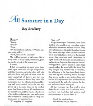 All Summer In A Day by Ray Bradbury: review
