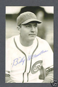 Billy Herman signed Chicago Cubs postcard
