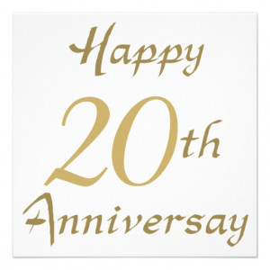 Happy 20th Anniversary Gifts Personalized Invites from Zazzle.com