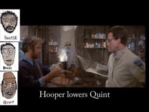 Scene 3 : On board the Orca in the evening, after many whiskeys a ...