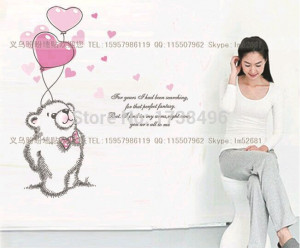 Love Polar Bear Wall Stickers Home Decor Wall Decal Quotes Living Room