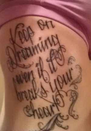 Side Tattoos For Girls Quotes Side tattoo, country quote