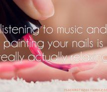 listening, music, nail polish, nails