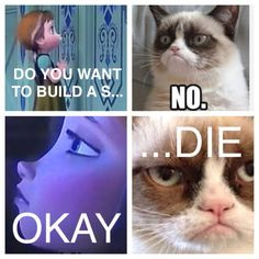 Do you want to build a sNOwman? Anna Grumpy Cat, Frozen mash-up. More