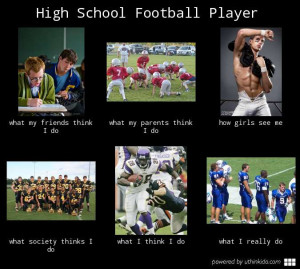 High school football player - What people think I do, What I really do