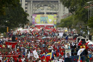 Supporters of Venezuelan President Nicolas Maduro march in support of ...
