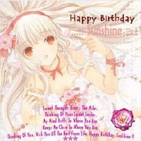 Cute Anime Happy Birthday Sunshine Quote photo: Happy Birthday ...