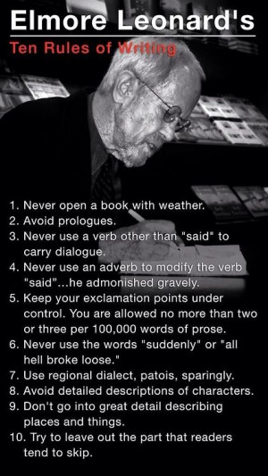 Elmore Leonard’s Writing Tips: #Words to #write by