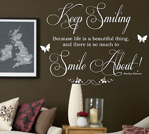 Marilyn-Monroe-Keep-Smiling-Life-is-Beautiful-wall-art-quote-wall ...