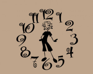 Busy Mom Clock Wall Decal Quotes Wo rds Wall Letters Sayings Lettering ...
