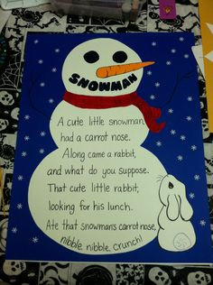 The Snowman poem - kindergarten classroom More