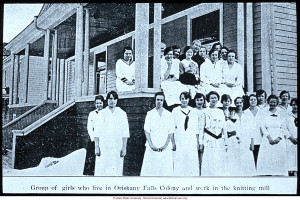 Group of girls who live in Oriskany Falls Colony and work in the ...