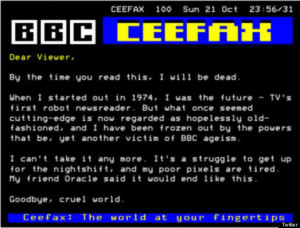 ... Teletext Switched Off For Good As 'Goodbye Note' Discovered On Twitter