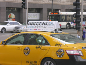Chicago Community Trust advertises on taxi tops throughout Chicagoland ...