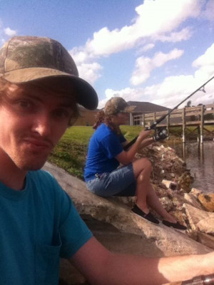 My sweetheart. Bass fishing together:)