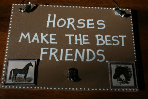 Horses make the best friends. Chestnut brown handmade embellished wall ...