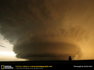 Supercell thunderstorms are known to spawn tornadoes with winds ...