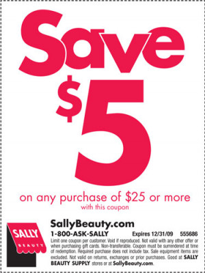 Thread: $5 off $25 Sally's coupon