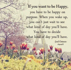 IF YOU WANT TO BE HAPPY, YOU HAVE TO BE HAPPY ON PURPOSE. WHEN YOU ...