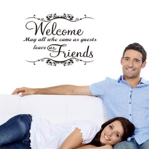 Welcome my friends quote wall stickers greeting words for door wall ...