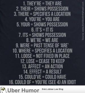 Grammar Nazi rules to live by, especially #16 | uberHumor.com