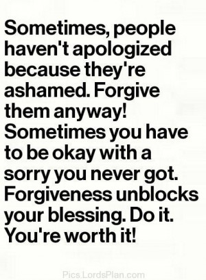 Forgiveness Unblocks your Blessings., Uplifting quote on forgiveness ...