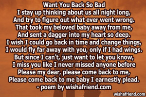 want you back poems for a boy