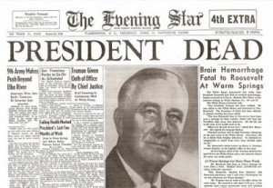 President Roosevelt dies