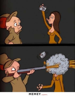 Elmer Fudd Sees A Girl Making A Duck Face