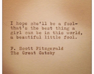 Great Gatsby Quote Typed on Typewri ter ...