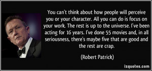 think about how people will perceive you or your character. All you ...
