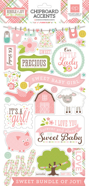 Echo Park - Bundle of Joy New Addition Collection - Girl - Chipboard ...