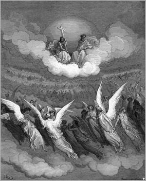 ... of God and Christ sitting above the circles of angels in heaven