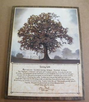 LIVING LIFE tree INSPIRATION saying Bonnie Mohr Inspirational Wood ...