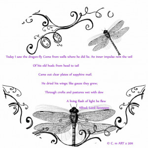 Dragonfly design by me w/ quote by Alfred Lord Tennyson