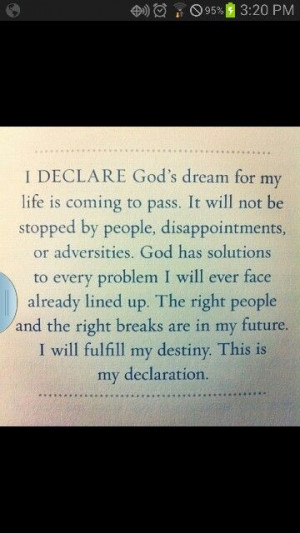 declaring god s dream