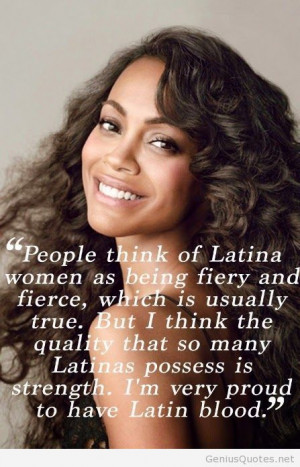 Zoe Saldana latina quotes