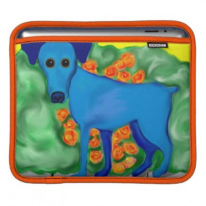 Walk in the Park Dog Painting Rickshaw Sleeve Sleeve For iPads