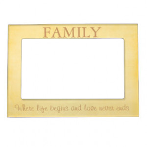 Yellow Family Quote Frame Magnet