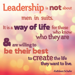 Quote – Leadership is not about men in suits