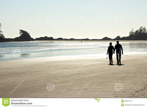 couple-walking-beach-romantic-taking-walk-vancouver-island-canada ...