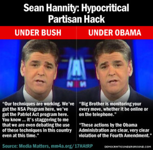Sean Hannity On NSA Surveillance, Then And Now (by Media Matters)