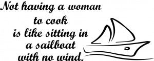 Woman Cook Sailboat Kitchen Fun Decor vinyl wall decal quote sticker ...