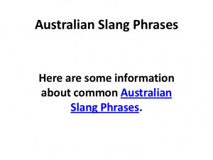 Australian slang phrases