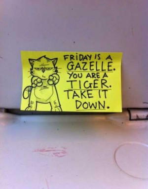 Peppy the Cat Toger Motivational Post It Note