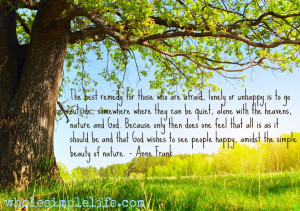 ... Time In Nature| http://www.wholesimplelife.com #nature #health