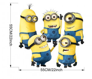 Details about 5 Minions Despicable Me 2 Removable Wall Stickers Decal ...